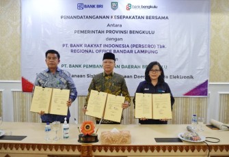 Pemprov Bengkulu, BRI dan Bank Bengkulu saat Teken MoU