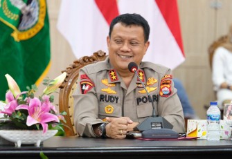 Kapolda Banten Irjen Pol Prof. Dr. Rudy Heriyanto saat ikuti rakor