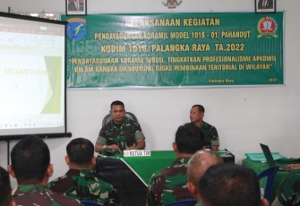Tim Asistensi Tehnis Pusterad saat Kunjungi Koramil Model Kodim 1016 Palangka Raya 