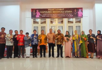 Pemkab Bengkulu Utara gelar acara pisah sambut antara Kapolres Bengkulu Utara yang lama AKBP Anton Setyo Hartanto, S.I.K, M.H dan Kapolres Bengkulu Utara yang baru AKBP Andy Pramudya Wardana, S.I.K, M.M di gedung Balai Daerah Kabupaten Bengkulu Utara