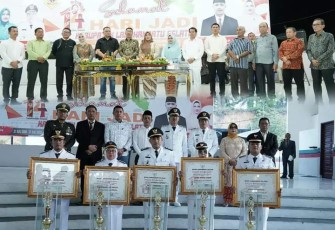Resepsi di Pendopo Rumah Dinas Bupati, Hadundung, Kamis (21/07/2022).