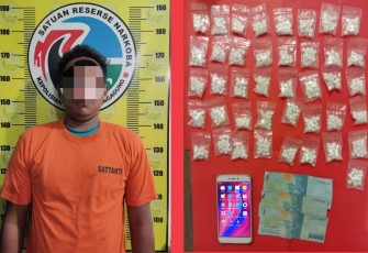 Tersangka dan barang bukti saat diamankan