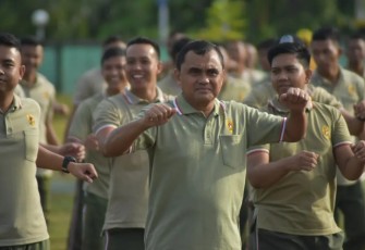 Korem 121/ABW saat Gelar Senam Bersama