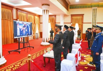 Gubernur Ansar dan Forkopimda Kepri saat Ikut Virtual Upacara Hari Kesaktian Pancasila 