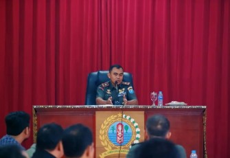 Danrem 121/Abw Brigjen TNI Pribadi Jatmiko saat coffee morning 