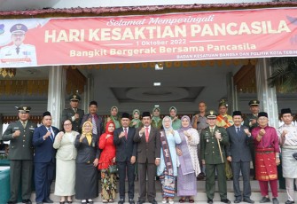 Forkopimda Kota Tebing Tinggi dan Elemen Masyarakat saat Peringati Hari Kesaktian Pancasila