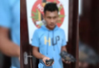 Tersangka dan barang bukti saat diamankan