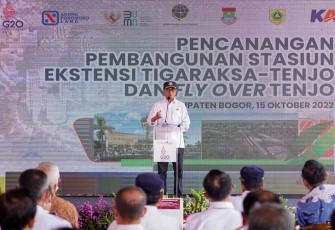 Menteri Perhubungan RI Budi Karya Sumadi di Kabupaten Bogor, Sabtu (15/10).