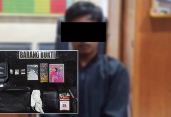 Tersangka dan barang bukti saat diamankan