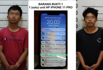 Tersangka dan barang bukti saat diamankan