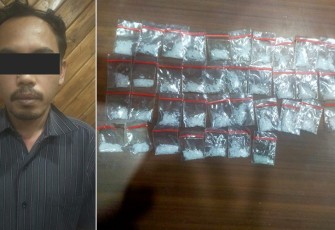 Tersangka dan barang bukti saat diamankan