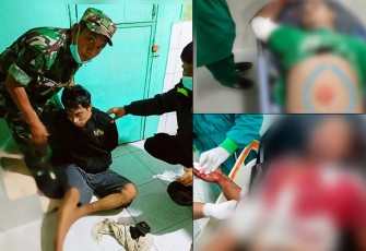 Pelaku Penusukan (Kiri) saat dibekuk Babinsa Koramil 04/Cengkareng
