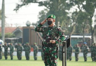 pelaksanaan kegiatan Upacara di makorem 071/Wijayakusuma pada awal Tahun 2022 