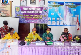 Musdesus Validasi dan Vinalisasi masyarakat Penerima BLT DD Periode Januari - Desember, Jumat (28/1/2022) di Aula Posyandu, Desa Rangan Tate 