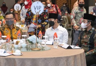 Bupati Trenggalek, Mochamad Nur Arifin, saat menghadiri sosialisasi RAN PASTI Provinsi Jawa Timur di Vasa Hotel Surabaya, Rabu (2/3/2022)