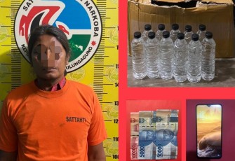 S (42 th), warga Desa Pinggirsari, Kecamatan Ngantru, Tulungagung, diamankan Petugas