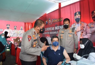 Wakapolda Jatim Apresiasi Capaian Vaksinasi Sidoarjo