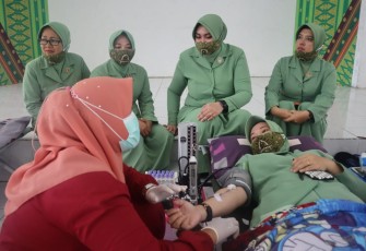 HUT Persit Ke 76, Persit KCK Kodim 0303/Bengkalis Gelar Donor Darah