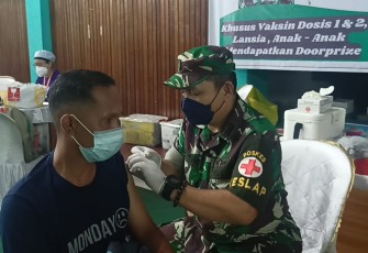 Antusias Masyarakat, Serbu Vaksinasi Massal Kodim 1015/Sampit