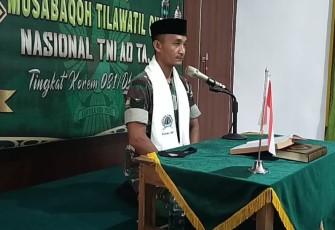 Kodim 0801/Pacitan Mengikuti Lomba Musabaqoh Tilawatil Qur'an Nasional TNI AD TA. 2022