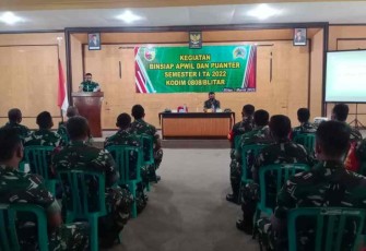 Kodim 0808/Blitar Gelar Binsiap Apwil dan Puanter Semester I TA 2022