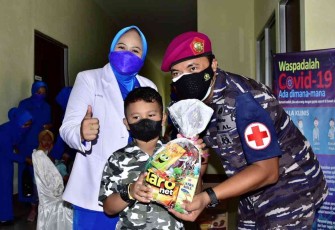 Awal Ramadhan, Balai Kesehatan Pasmar 3 Gelar Serbuan Vaksinasi Anak Usia Dini
