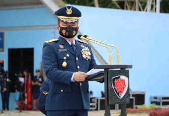 Satuan TNI AU di Wilayah Biak Melaksanakan Upacara Peringatan Ke-76 Hari Jadi TNI AU di Lanud Manuhua