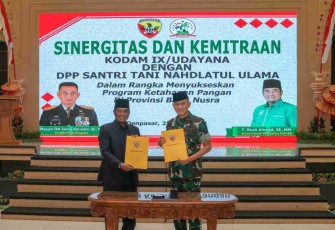 Pangdam Udayana jalin kemitraan bersama DPP Santri Tani NU. Senin (25/4/2022)