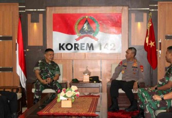 Danrem 142/Tatag menerima kunjungan Kapolda Sulbar. Rabu (27/4/2022)