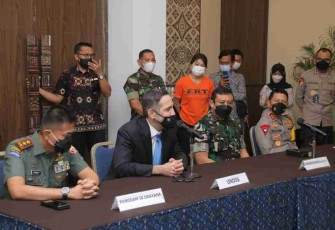 Pangdam IX/Udayana saat mengikuti press conference acara GPDRR 2022 di Nusa Dua Bali. Rabu (27/4/2022)