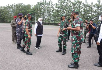 Gubernur Jatim cek kesiapan pengamanan di rest area 575 A Ngawi. Jum'at (29/4/2022)