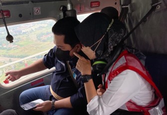 Erick Thohir pantau langsung arus mudik lebaran melalui helikopter. Sabtu (30/4/2022) 