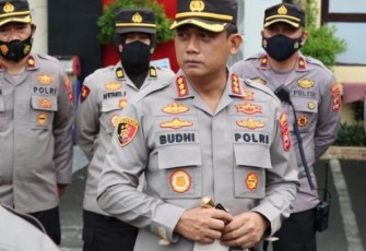 Kapolrestabes Makassar usai apel kesiapan pam idul Fitri di Mapolres. Selasa (02/05/2022)