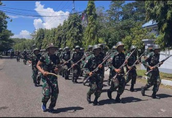 Siswa Satdik 2 Makassar lari komando. Jum'at (06/05/2022)