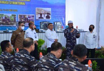 Kasal saat membuka rakor dan rakernis Potmar TNI AL di Jembrana Bali. Rabu (11/05/2022)