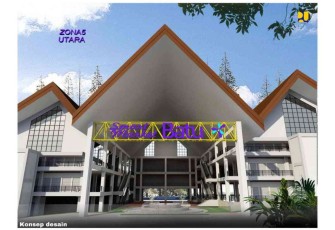 Design gambar pasar induk Kota Batu, Jawa Timur. Kamis (12/05/2022)