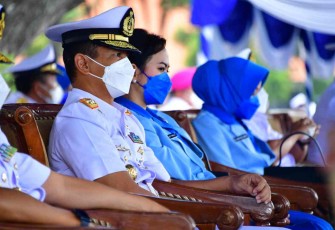 Pangkolinlamil saat menghadiri peringatan Hardikal ke-76 di Surabaya. Jum'at (13/05/2022)