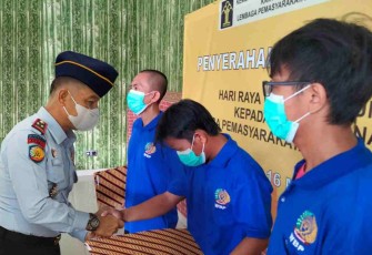 Kalapas Cilegon saat memberikan keterangan remisi warga binaan. Senin (16/05/2022)
