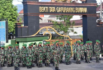 Upacara 17an di halaman Makorem 073/Mkt Salatiga