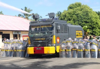 Latihan Pengendalian Massa (Dalmas), Polres Bengkulu Selatan, Selasa (17/5/2022)
