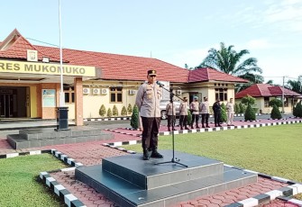 Wakapolda Bengkulu Brigjen Pol Umardani, saat memimpin apel pagi, Rabu (18/5/2022)