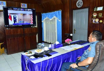 Pangkoarmada III rapat bersama Wakasal secara vidcon. Kamis (19/05/2022)