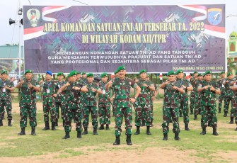 Apel Komandan Satuan (AKS) Tersebar Kodam XII/Tanjungpura Tahun 2022, di PT. MKM, Pulang Pisau, Kalimantan Tengah, Jumat (20/5/2022)