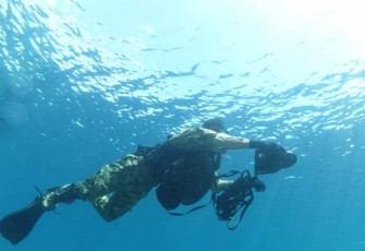 Latihan penyelaman dalam di perairan Sorong. Jum'at (20/05/2022)