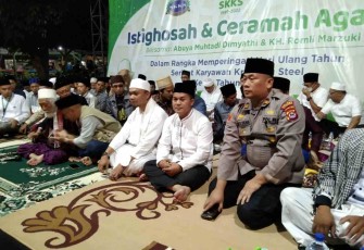 Kapolsek Purwakarta saat menghadiri acara HUT Serikat Pekerja PT. KS Cilegon