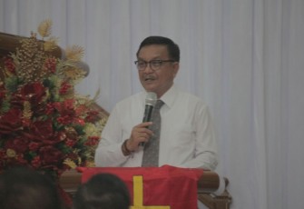 Wali Kota Bitung saat memberikan sambutan, Kamis (26/5/2022).