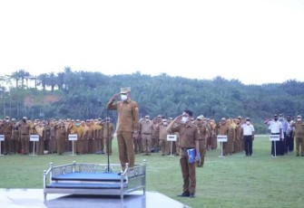 Apel gabungan Pemkab Labusel, Senin (30/5/2022).