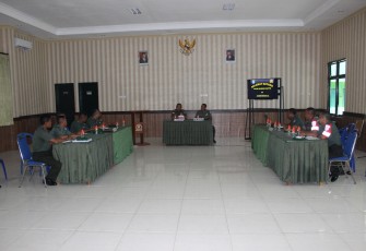 Kasdam XII/Tanjungpura Kolonel Inf Ruddy Trenggono, saat mengunjungi Kodim 1016/Palangka Raya.