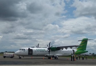 Maskapai Citilink saat mendarat di Bandara Ngloram beberapa waktu lalu.
