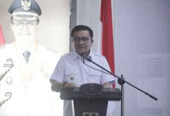 Wali Kota Bitung, saat memberikan sambutan.